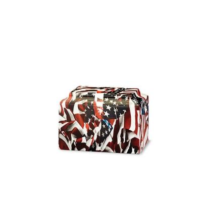 American Flag wrapped cultured marble cremation urn